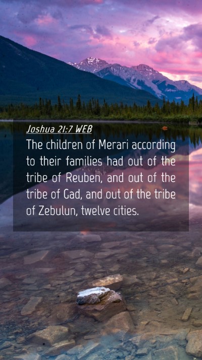 Picture 04 - Joshua 21:7 WEB Mobile Phone Wallpaper - The children of Merari according to their - Mobile Bible Verse Wallpaper