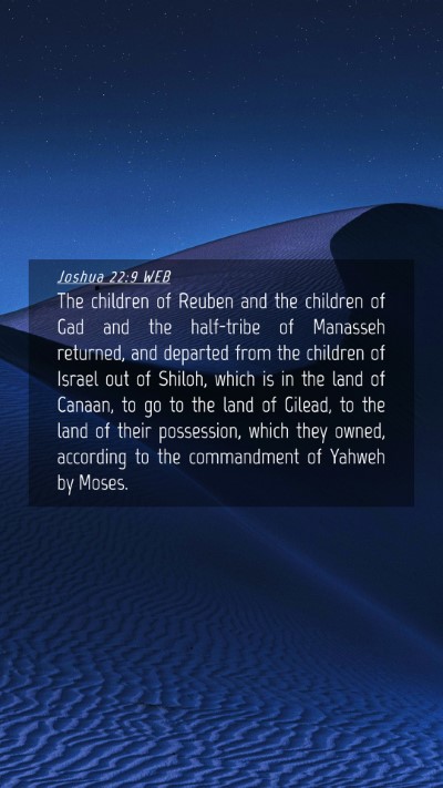 Picture 04 - Joshua 22:9 WEB Mobile Phone Wallpaper - The children of Reuben and the children of Gad - Mobile Bible Verse Wallpaper