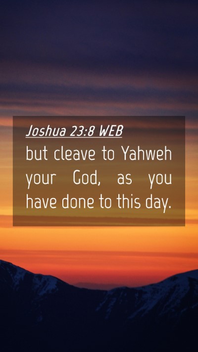 Picture 04 - Joshua 23:8 WEB Mobile Phone Wallpaper - but cleave to Yahweh your God, as you have done - Mobile Bible Verse Wallpaper
