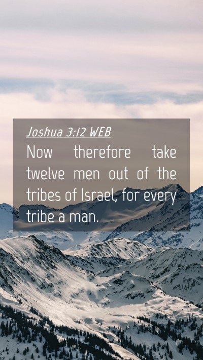 Picture 04 - Joshua 3:12 WEB Mobile Phone Wallpaper - Now therefore take twelve men out of the tribes - Mobile Bible Verse Wallpaper