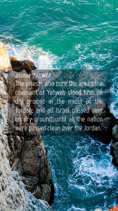 Picture 04 - Joshua 3:17 WEB Mobile Phone Wallpaper - The priests who bore the ark of the covenant of - Mobile Bible Verse Wallpaper
