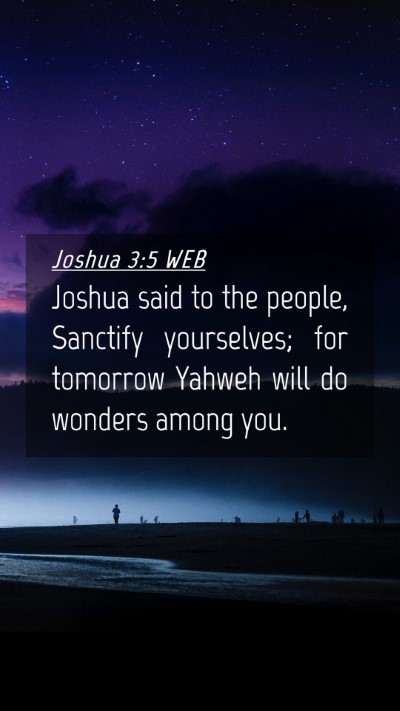 Picture 04 - Joshua 3:5 WEB Mobile Phone Wallpaper - Joshua said to the people, Sanctify yourselves; - Mobile Bible Verse Wallpaper
