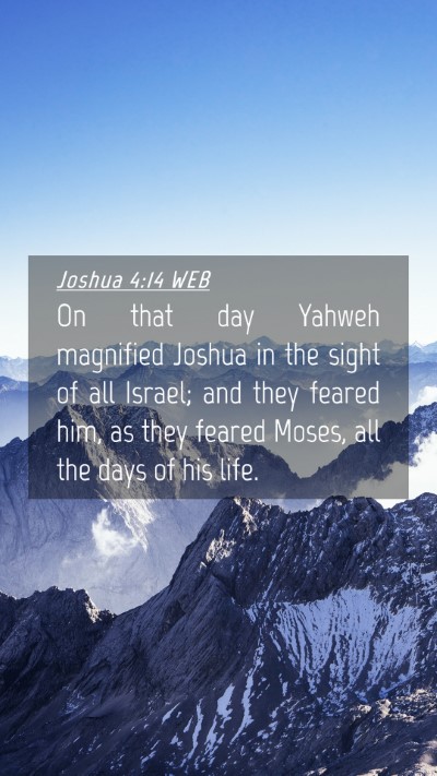 Picture 04 - Joshua 4:14 WEB Mobile Phone Wallpaper - On that day Yahweh magnified Joshua in the sight - Mobile Bible Verse Wallpaper