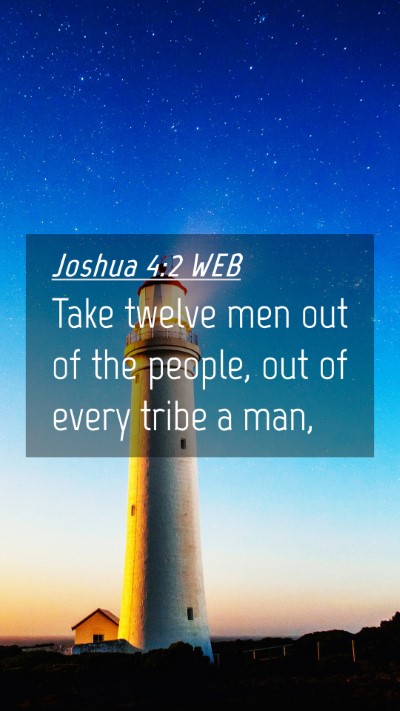Picture 04 - Joshua 4:2 WEB Mobile Phone Wallpaper - Take twelve men out of the people, out of every - Mobile Bible Verse Wallpaper