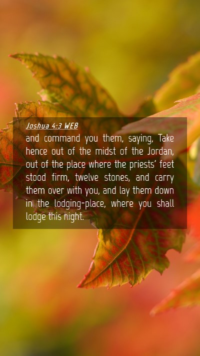 Picture 04 - Joshua 4:3 WEB Mobile Phone Wallpaper - and command you them, saying, Take hence out of - Mobile Bible Verse Wallpaper