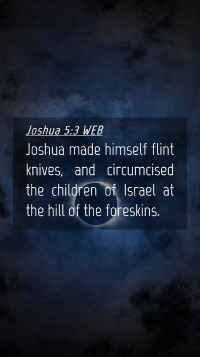Picture 04 - Joshua 5:3 WEB Mobile Phone Wallpaper - Joshua made himself flint knives, and circumcised - Mobile Bible Verse Wallpaper
