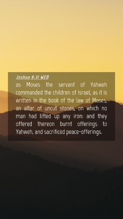 Picture 04 - Joshua 8:31 WEB Mobile Phone Wallpaper - as Moses the servant of Yahweh commanded the - Mobile Bible Verse Wallpaper