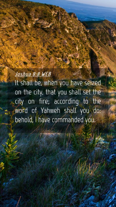 Picture 04 - Joshua 8:8 WEB Mobile Phone Wallpaper - It shall be, when you have seized on the city, - Mobile Bible Verse Wallpaper