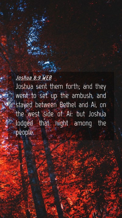Picture 04 - Joshua 8:9 WEB Mobile Phone Wallpaper - Joshua sent them forth; and they went to set up - Mobile Bible Verse Wallpaper