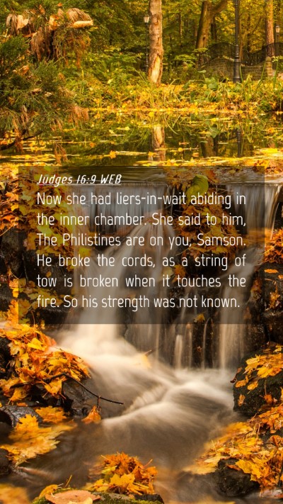 Picture 04 - Judges 16:9 WEB Mobile Phone Wallpaper - Now she had liers-in-wait abiding in the inner - Mobile Bible Verse Wallpaper