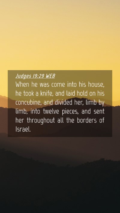 Picture 04 - Judges 19:29 WEB Mobile Phone Wallpaper - When he was come into his house, he took a knife, - Mobile Bible Verse Wallpaper