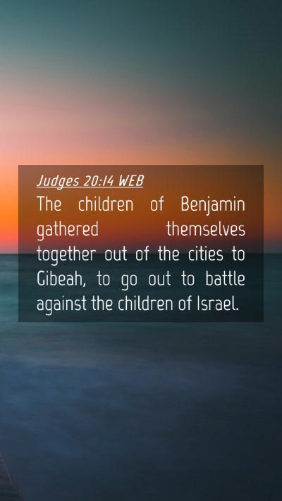 Picture 04 - Judges 20:14 WEB Mobile Phone Wallpaper - The children of Benjamin gathered themselves - Mobile Bible Verse Wallpaper