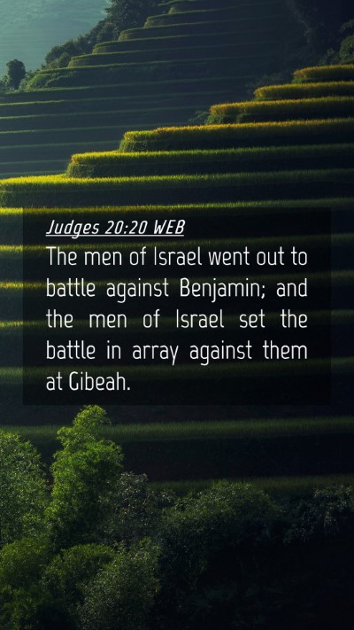 Picture 04 - Judges 20:20 WEB Mobile Phone Wallpaper - The men of Israel went out to battle against - Mobile Bible Verse Wallpaper