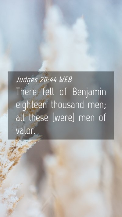 Picture 04 - Judges 20:44 WEB Mobile Phone Wallpaper - There fell of Benjamin eighteen thousand men; all - Mobile Bible Verse Wallpaper