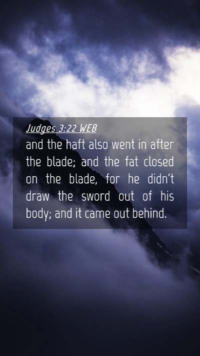 Picture 04 - Judges 3:22 WEB Mobile Phone Wallpaper - and the haft also went in after the blade; and - Mobile Bible Verse Wallpaper