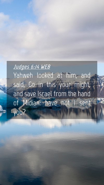 Picture 04 - Judges 6:14 WEB Mobile Phone Wallpaper - Yahweh looked at him, and said, Go in this your - Mobile Bible Verse Wallpaper