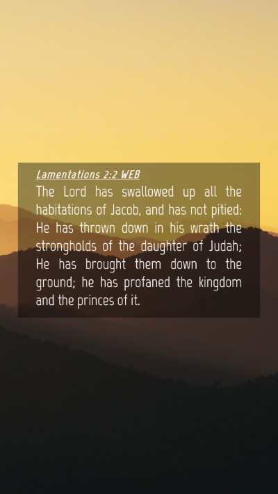 Picture 04 - Lamentations 2:2 WEB Mobile Phone Wallpaper - The Lord has swallowed up all the habitations of - Mobile Bible Verse Wallpaper