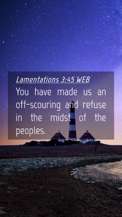Picture 04 - Lamentations 3:45 WEB Mobile Phone Wallpaper - You have made us an off-scouring and refuse in - Mobile Bible Verse Wallpaper