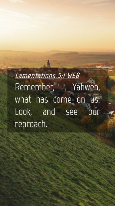 Picture 04 - Lamentations 5:1 WEB Mobile Phone Wallpaper - Remember, Yahweh, what has come on us: Look, and - Mobile Bible Verse Wallpaper
