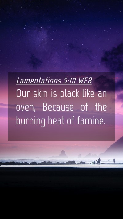 Picture 04 - Lamentations 5:10 WEB Mobile Phone Wallpaper - Our skin is black like an oven, Because of the - Mobile Bible Verse Wallpaper