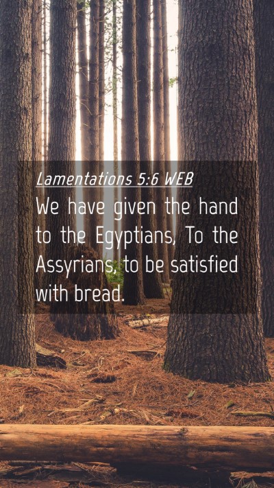 Picture 04 - Lamentations 5:6 WEB Mobile Phone Wallpaper - We have given the hand to the Egyptians, To the - Mobile Bible Verse Wallpaper