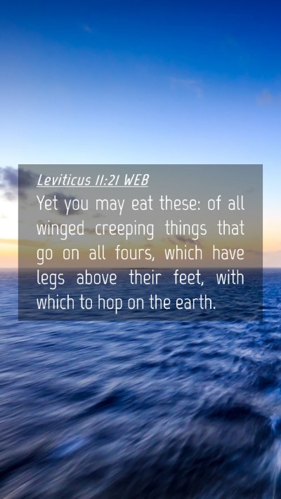 Picture 04 - Leviticus 11:21 WEB Mobile Phone Wallpaper - Yet you may eat these: of all winged creeping - Mobile Bible Verse Wallpaper