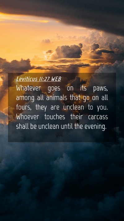 Picture 04 - Leviticus 11:27 WEB Mobile Phone Wallpaper - Whatever goes on its paws, among all animals that - Mobile Bible Verse Wallpaper