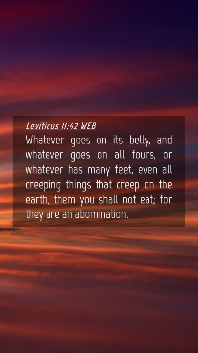 Picture 04 - Leviticus 11:42 WEB Mobile Phone Wallpaper - Whatever goes on its belly, and whatever goes on - Mobile Bible Verse Wallpaper