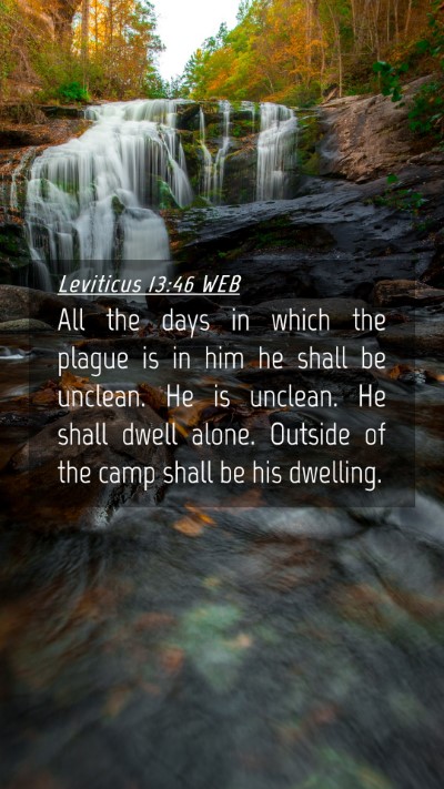 Picture 04 - Leviticus 13:46 WEB Mobile Phone Wallpaper - All the days in which the plague is in him he - Mobile Bible Verse Wallpaper