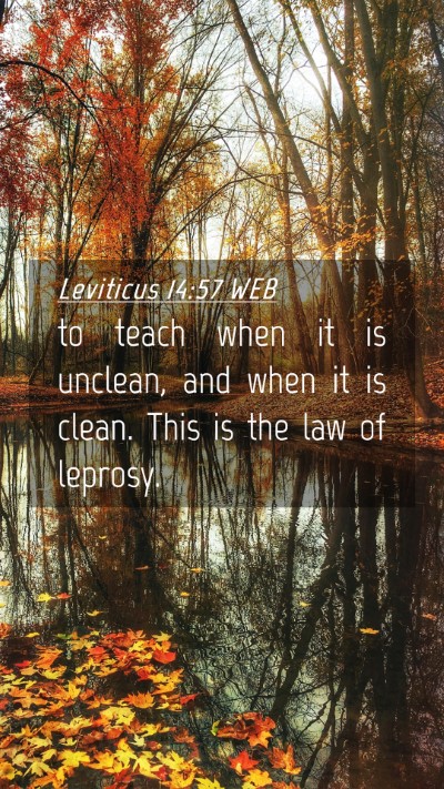 Picture 04 - Leviticus 14:57 WEB Mobile Phone Wallpaper - to teach when it is unclean, and when it is - Mobile Bible Verse Wallpaper