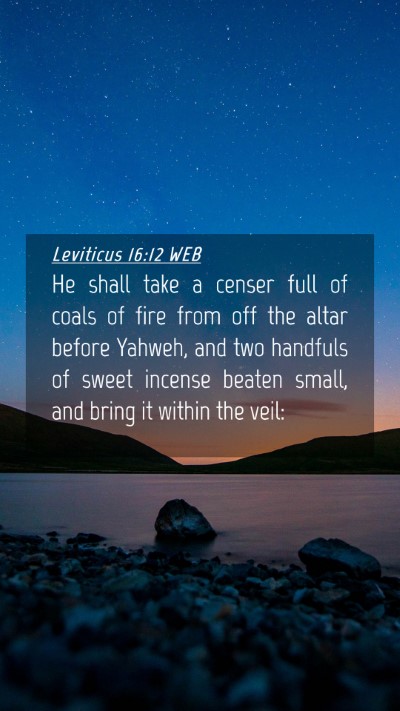 Picture 04 - Leviticus 16:12 WEB Mobile Phone Wallpaper - He shall take a censer full of coals of fire from - Mobile Bible Verse Wallpaper