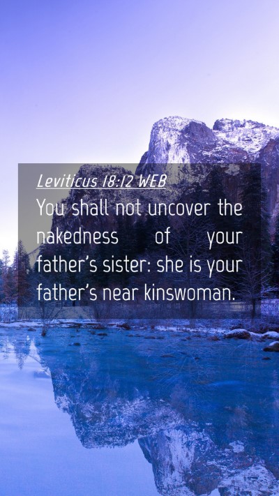 Picture 04 - Leviticus 18:12 WEB Mobile Phone Wallpaper - You shall not uncover the nakedness of your - Mobile Bible Verse Wallpaper