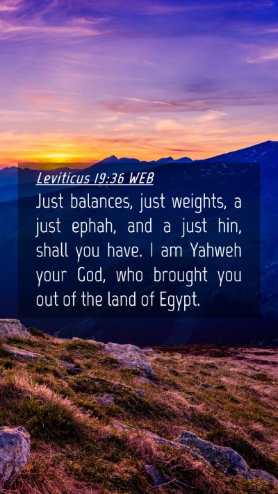 Picture 04 - Leviticus 19:36 WEB Mobile Phone Wallpaper - Just balances, just weights, a just ephah, and a - Mobile Bible Verse Wallpaper