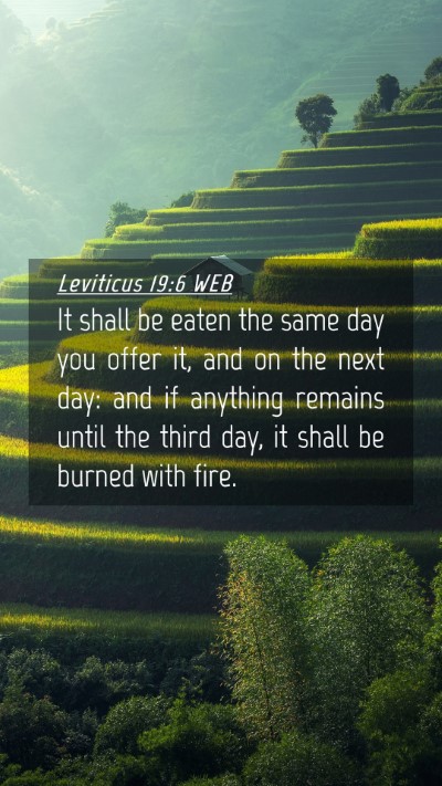Picture 04 - Leviticus 19:6 WEB Mobile Phone Wallpaper - It shall be eaten the same day you offer it, and - Mobile Bible Verse Wallpaper