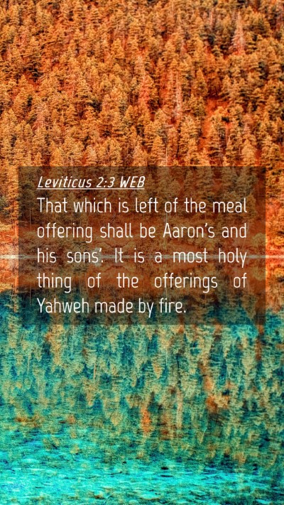 Picture 04 - Leviticus 2:3 WEB Mobile Phone Wallpaper - That which is left of the meal offering shall be - Mobile Bible Verse Wallpaper