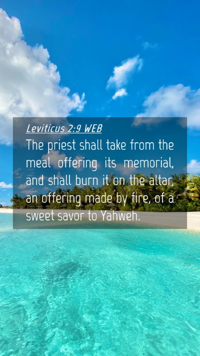 Picture 04 - Leviticus 2:9 WEB Mobile Phone Wallpaper - The priest shall take from the meal offering its - Mobile Bible Verse Wallpaper