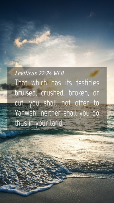Picture 04 - Leviticus 22:24 WEB Mobile Phone Wallpaper - That which has its testicles bruised, crushed, - Mobile Bible Verse Wallpaper