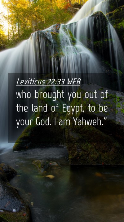 Picture 04 - Leviticus 22:33 WEB Mobile Phone Wallpaper - who brought you out of the land of Egypt, to be - Mobile Bible Verse Wallpaper