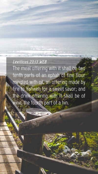 Picture 04 - Leviticus 23:13 WEB Mobile Phone Wallpaper - The meal offering with it shall be two tenth - Mobile Bible Verse Wallpaper