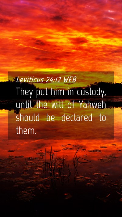 Picture 04 - Leviticus 24:12 WEB Mobile Phone Wallpaper - They put him in custody, until the will of Yahweh - Mobile Bible Verse Wallpaper