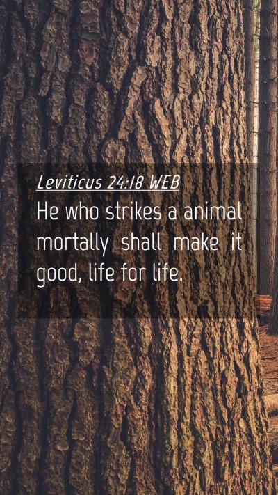 Picture 04 - Leviticus 24:18 WEB Mobile Phone Wallpaper - He who strikes a animal mortally shall make it - Mobile Bible Verse Wallpaper