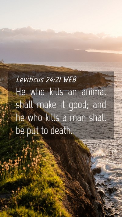 Picture 04 - Leviticus 24:21 WEB Mobile Phone Wallpaper - He who kills an animal shall make it good; and he - Mobile Bible Verse Wallpaper