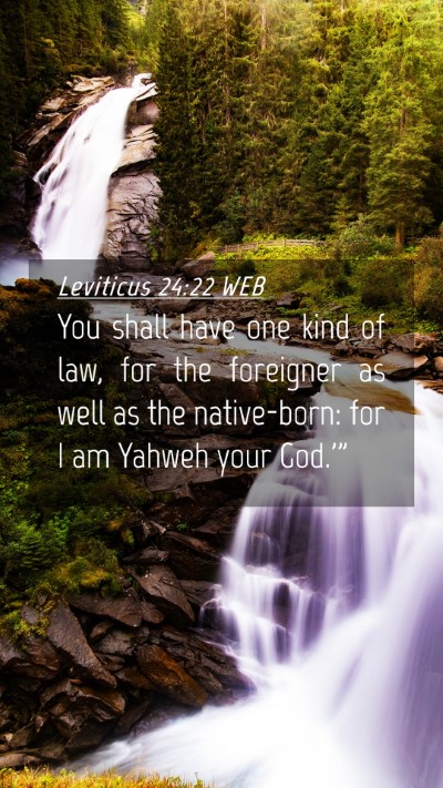 Picture 04 - Leviticus 24:22 WEB Mobile Phone Wallpaper - You shall have one kind of law, for the foreigner - Mobile Bible Verse Wallpaper