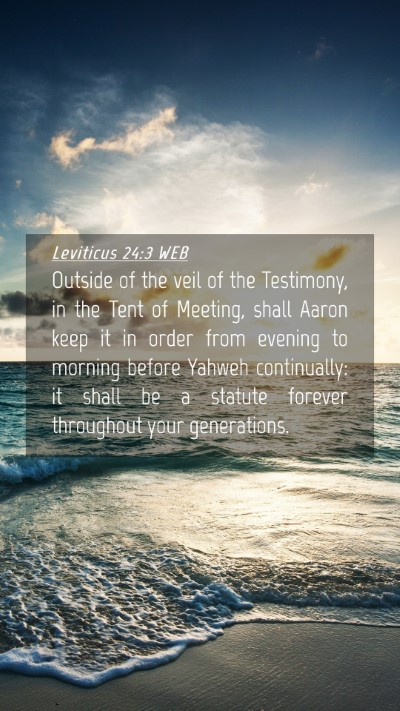 Picture 04 - Leviticus 24:3 WEB Mobile Phone Wallpaper - Outside of the veil of the Testimony, in the Tent - Mobile Bible Verse Wallpaper