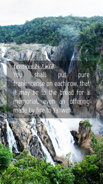 Picture 04 - Leviticus 24:7 WEB Mobile Phone Wallpaper - You shall put pure frankincense on each row, that - Mobile Bible Verse Wallpaper