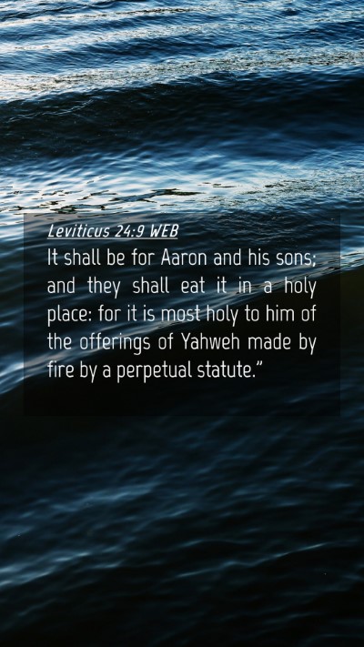 Picture 04 - Leviticus 24:9 WEB Mobile Phone Wallpaper - It shall be for Aaron and his sons; and they - Mobile Bible Verse Wallpaper