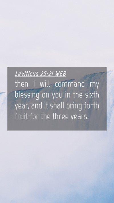 Picture 04 - Leviticus 25:21 WEB Mobile Phone Wallpaper - then I will command my blessing on you in the - Mobile Bible Verse Wallpaper