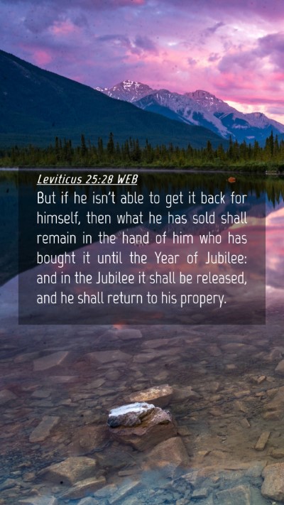 Picture 04 - Leviticus 25:28 WEB Mobile Phone Wallpaper - But if he isn't able to get it back for himself, - Mobile Bible Verse Wallpaper