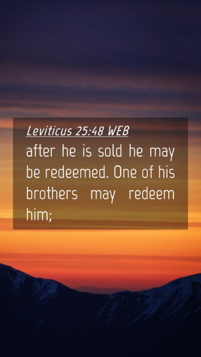 Picture 04 - Leviticus 25:48 WEB Mobile Phone Wallpaper - after he is sold he may be redeemed. One of his - Mobile Bible Verse Wallpaper
