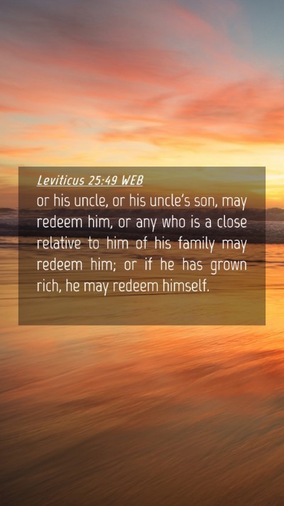 Picture 04 - Leviticus 25:49 WEB Mobile Phone Wallpaper - or his uncle, or his uncle's son, may redeem him, - Mobile Bible Verse Wallpaper